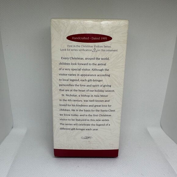 1995 Hallmark St Nicholas #1 Christmas Visitors Series Keepsake Ornament in Box - Picture 2 of 5